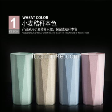 Tazza degradabile in plastica colorata a forma di ottagono